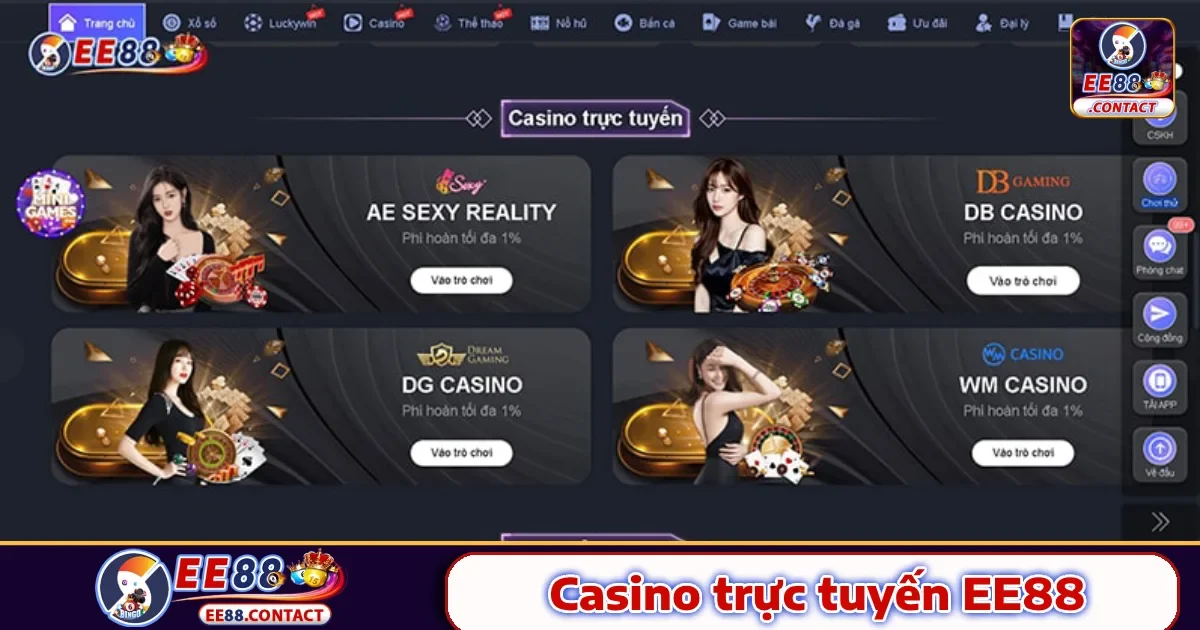 Ee88 6 Casino Ee88 – Sòng Bạc Online Chuyên Nghiệp Chuẩn Quốc Tế