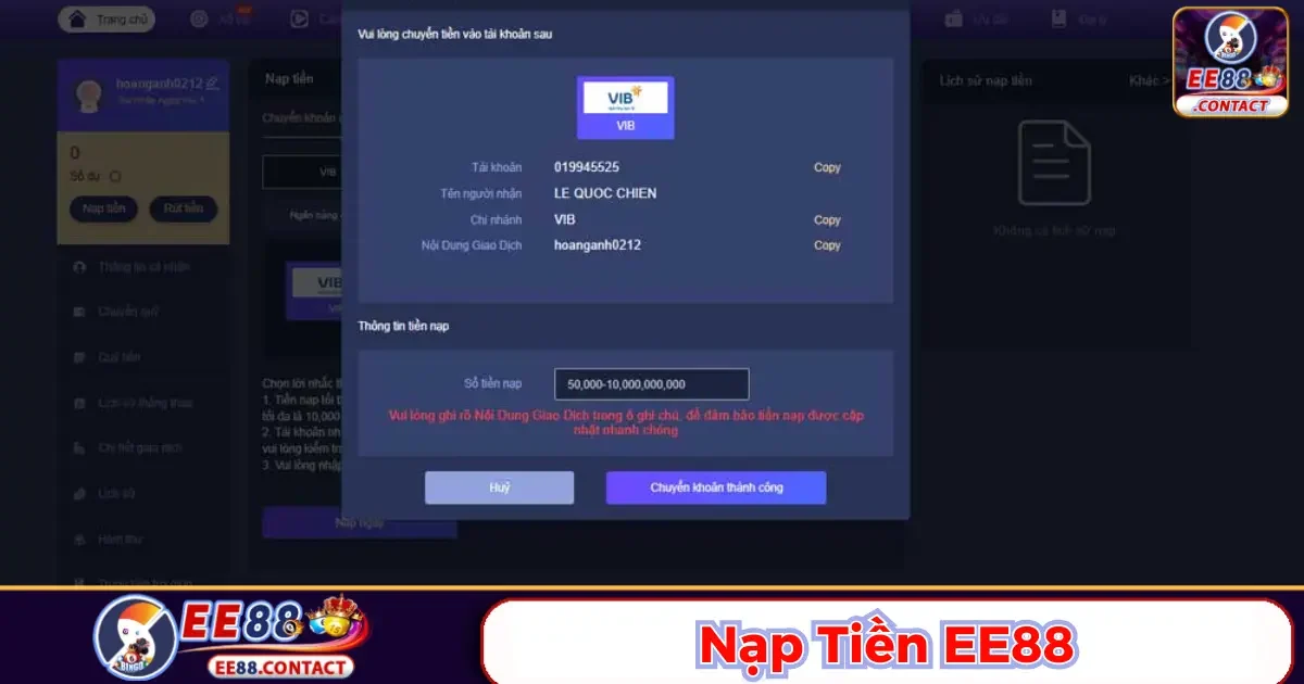 Nạp Tiền Ee88 - Tăng Cơ Hội Thắng Với Vài Bước Đơn Giản 3 Xử lý các lỗi thường gặp trong quá trình nạp tiền Ee88